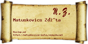 Matuskovics Zéta névjegykártya